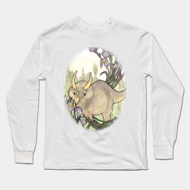 Endearing Triceratops Long Sleeve T-Shirt by UntidyVenus